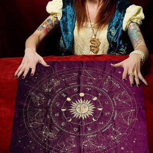 Tapis De Divination En Velours 75x75 Cm - Pour Tarot, Oracle, Pendule - Nappe D'autel ésotérique - 8
